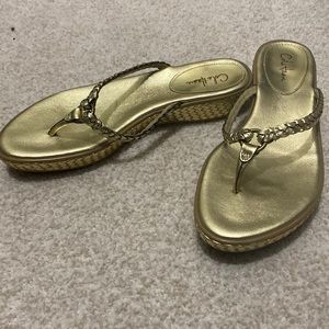 Cole haan gold sandals